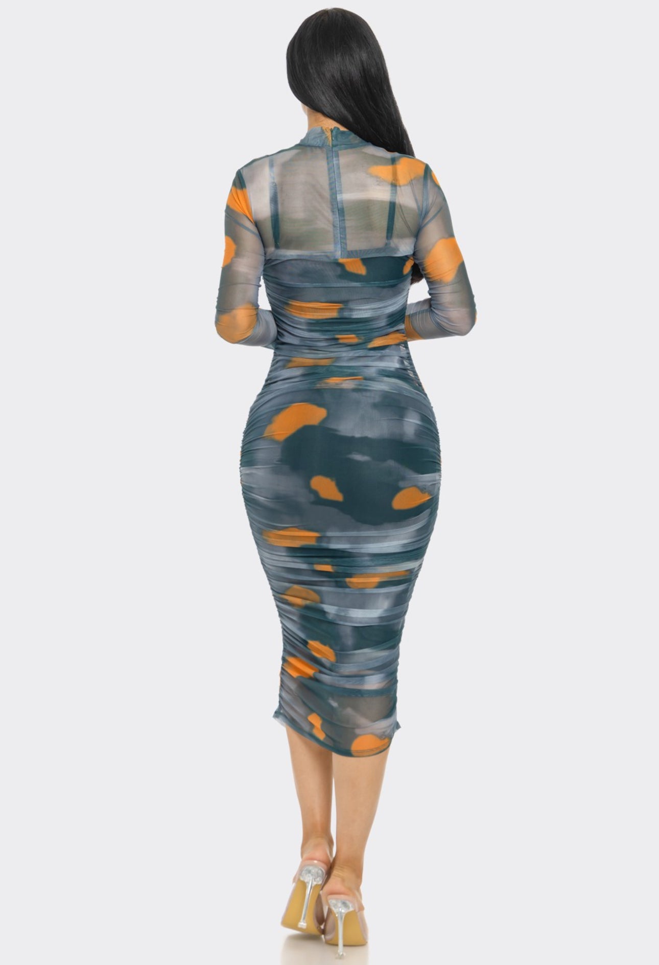Dots print long dress