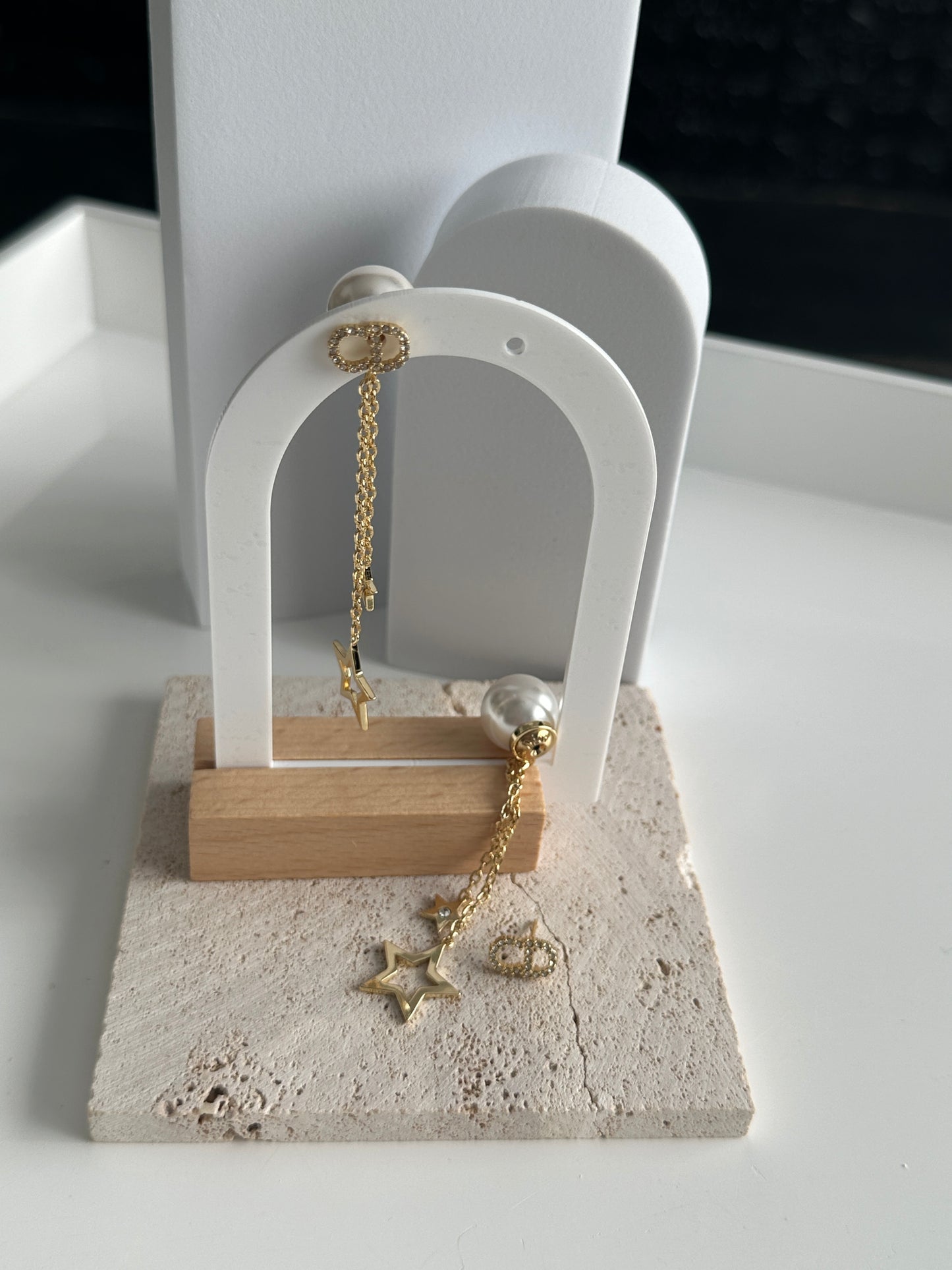 CD star earrings