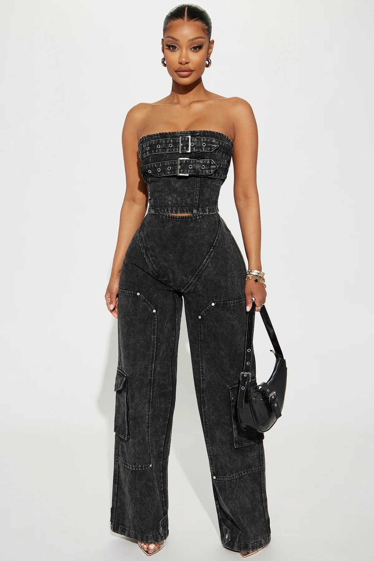 Denim romper