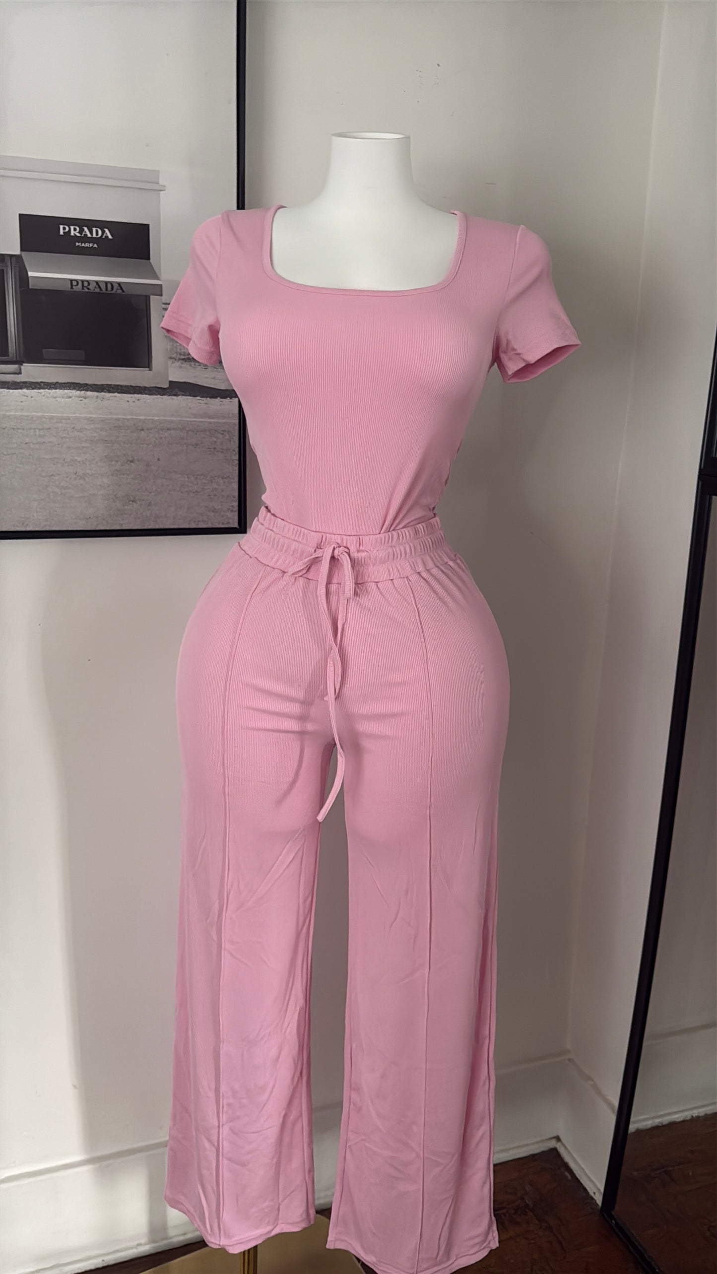 Muse Lounge Set (pink & black)