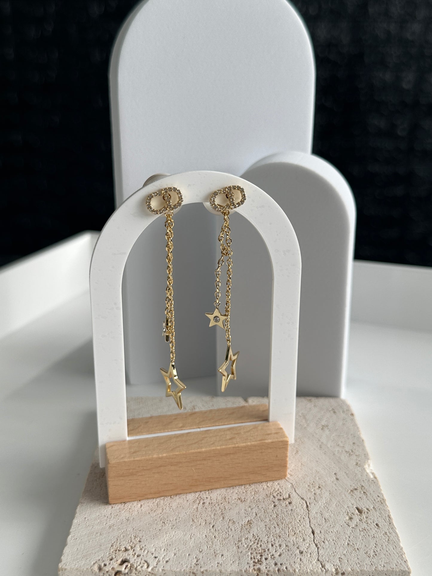 CD star earrings