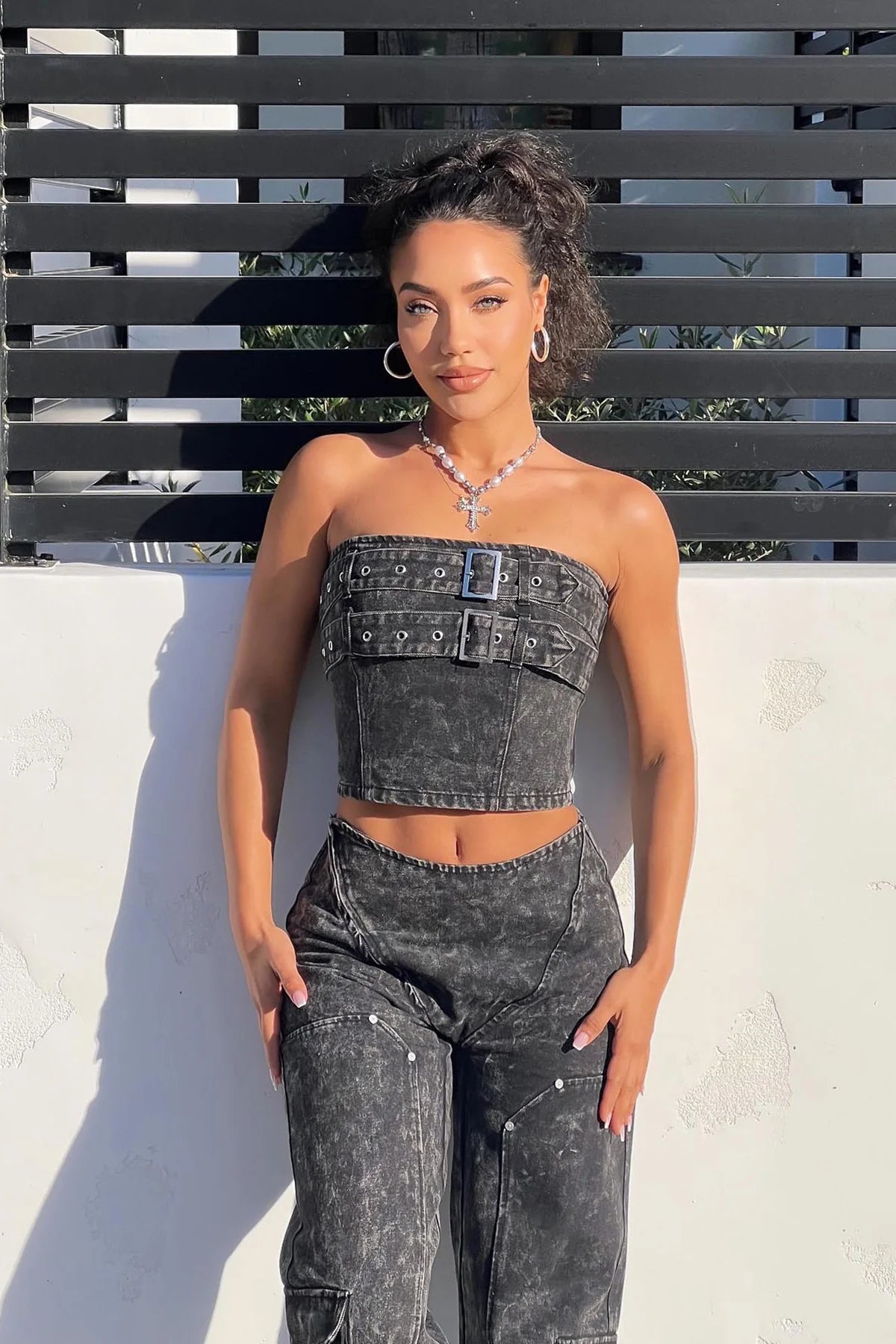 Denim romper