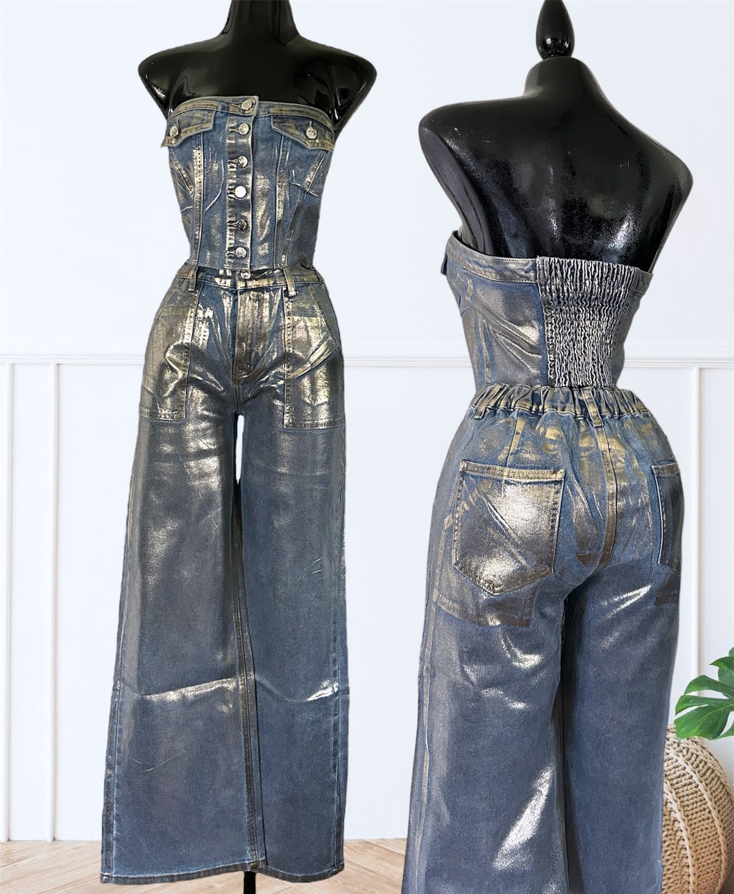 Gold + Denim set