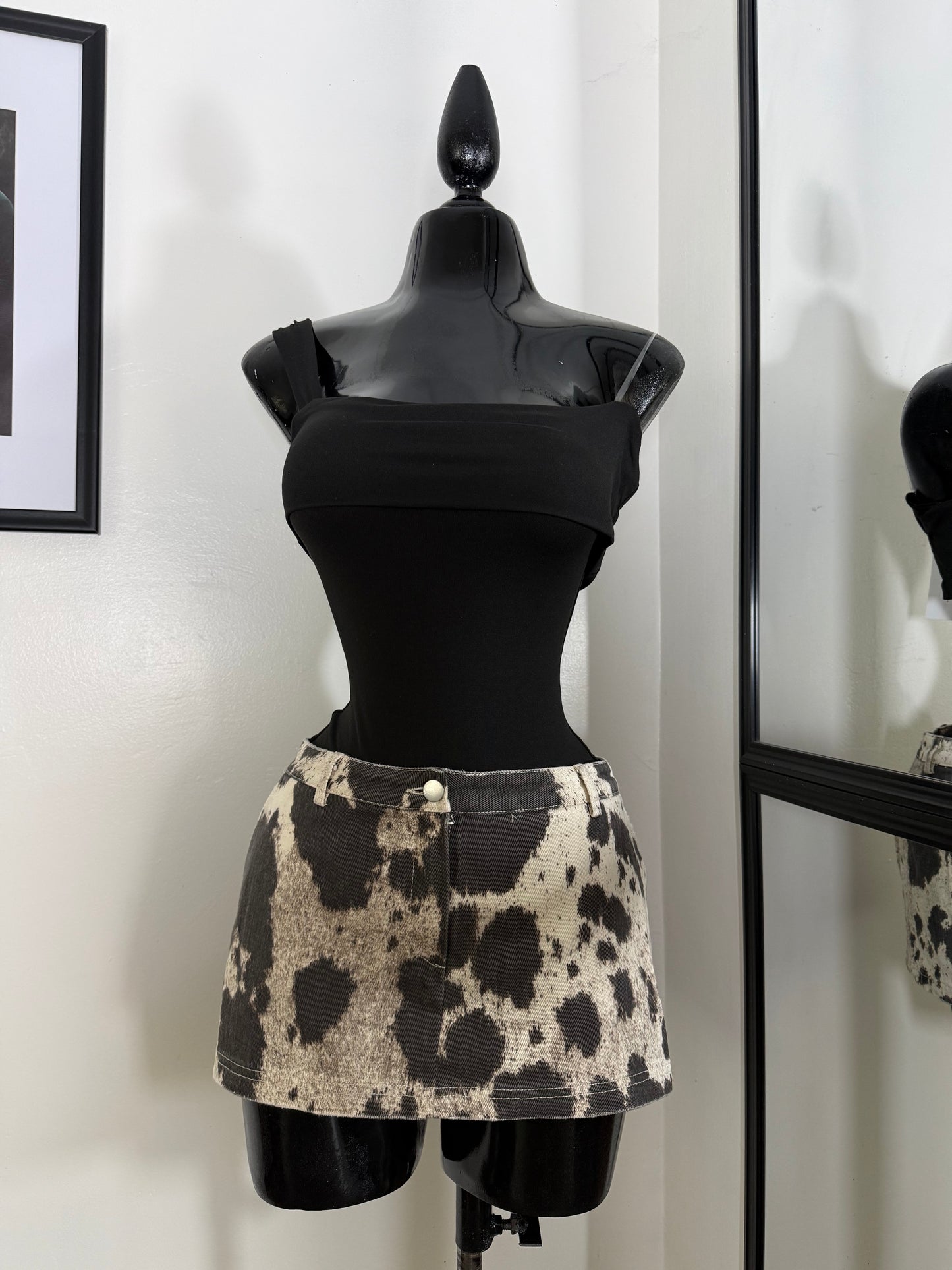Cow print Skort