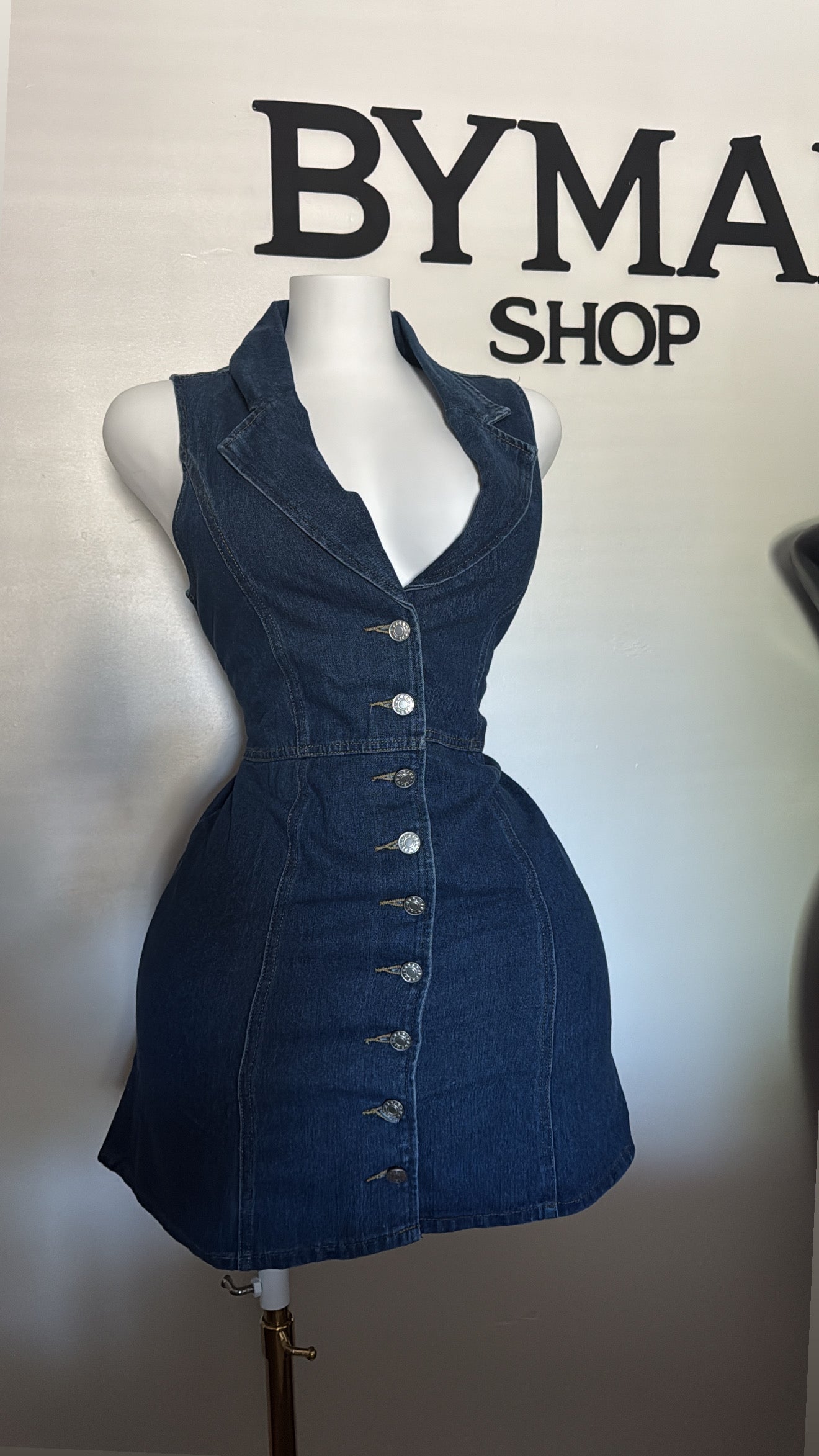 Denim dress halter