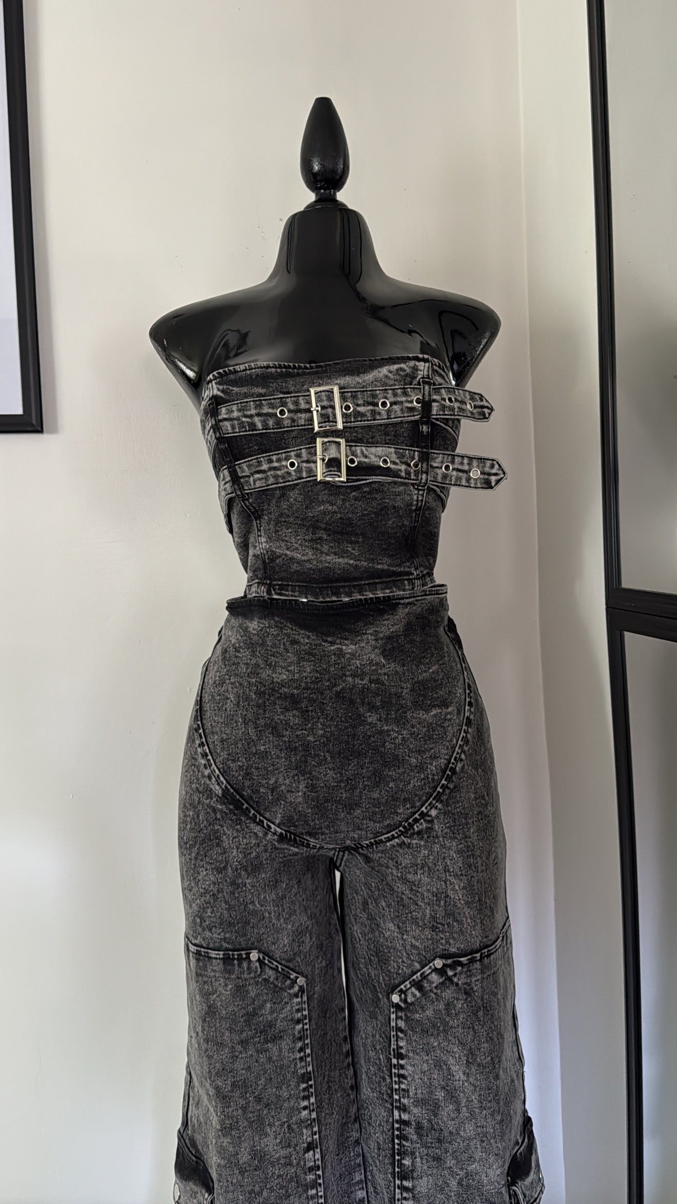 Denim romper