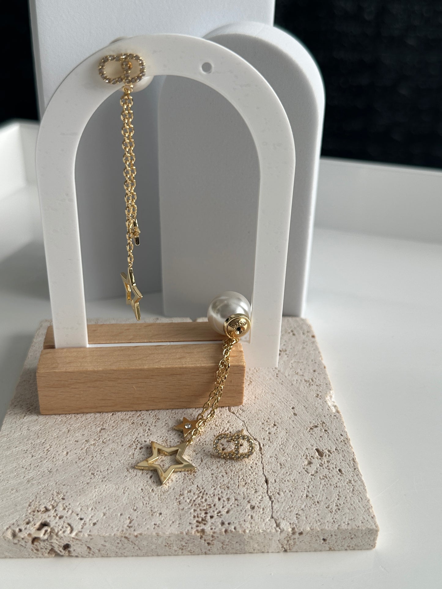 CD star earrings