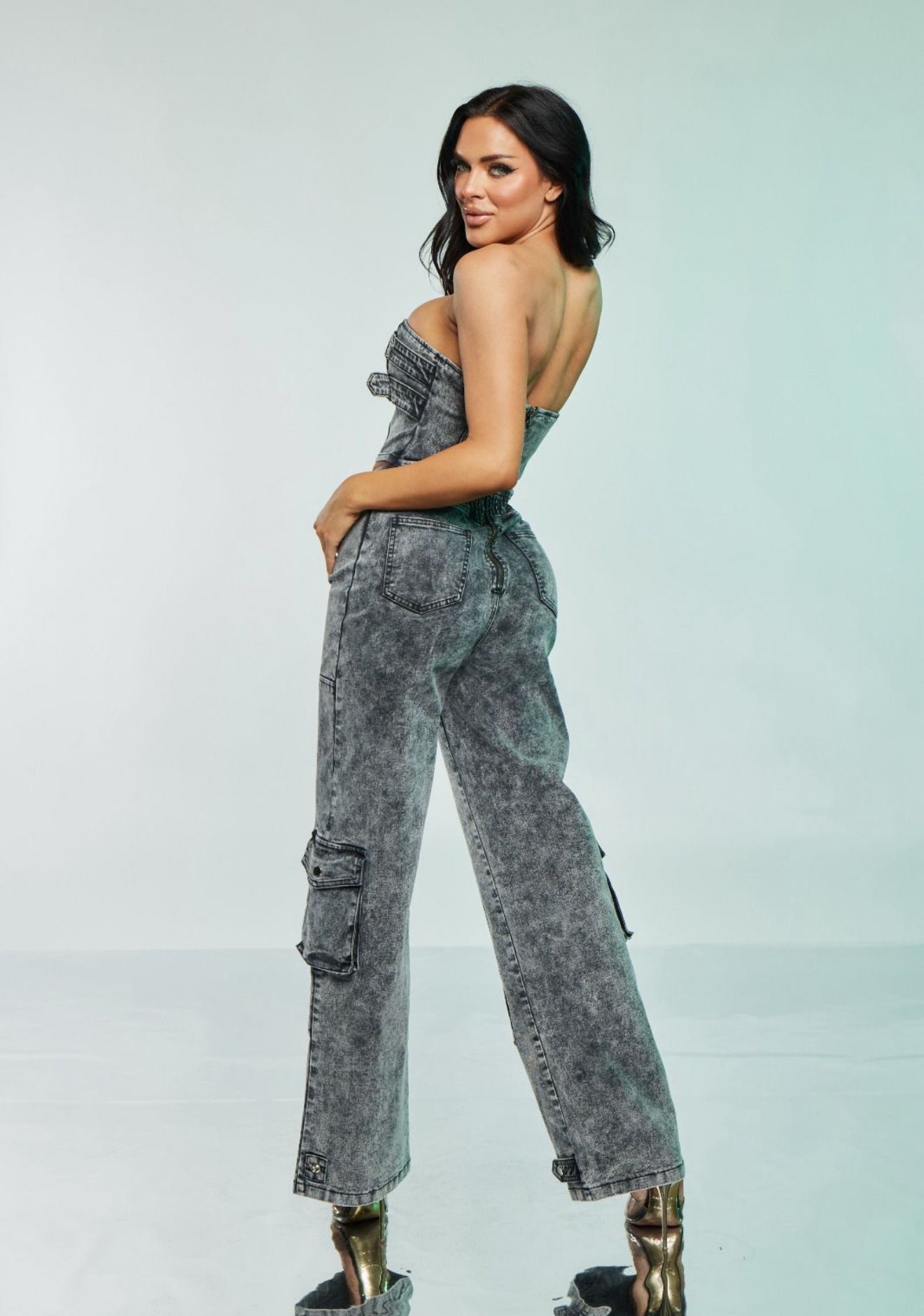 Denim romper