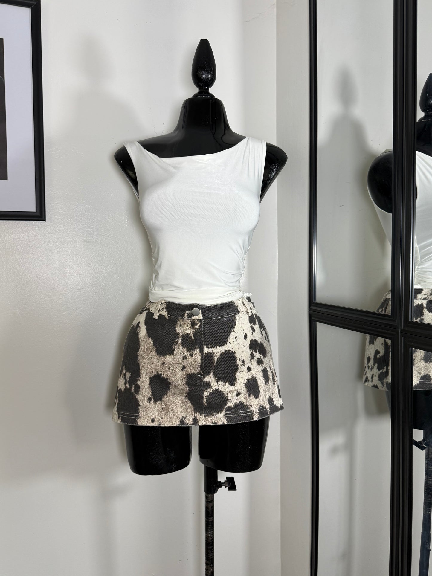 Cow print Skort