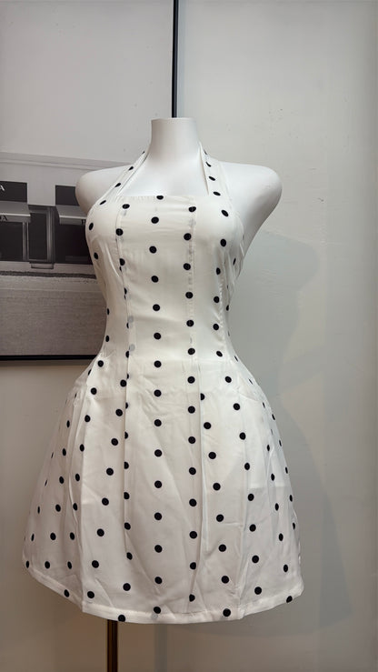 Halter polka dots dress