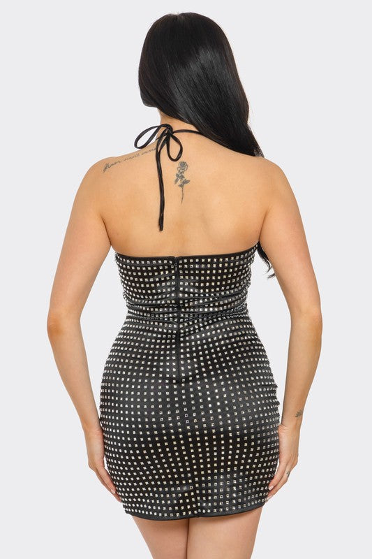 Halter mini dress
