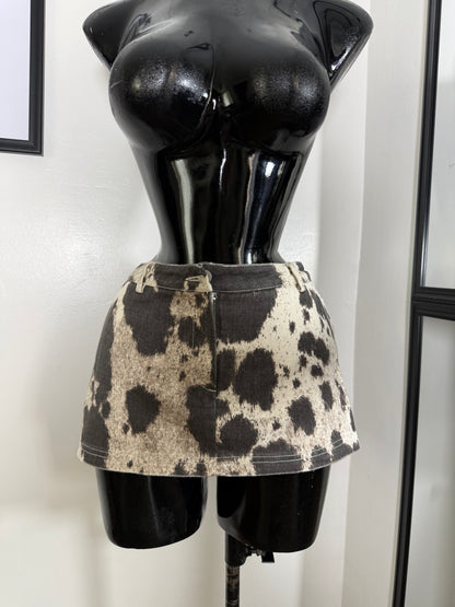 Cow print Skort