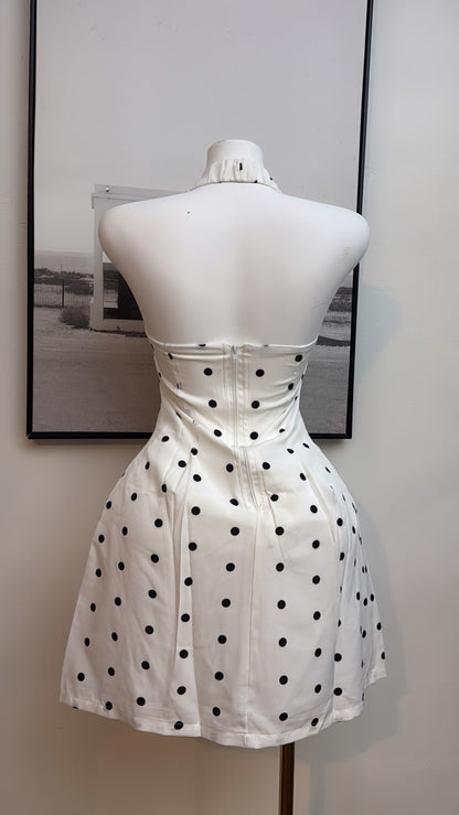 Halter polka dots dress