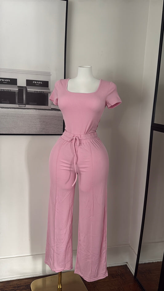 Muse Lounge Set (pink & black)
