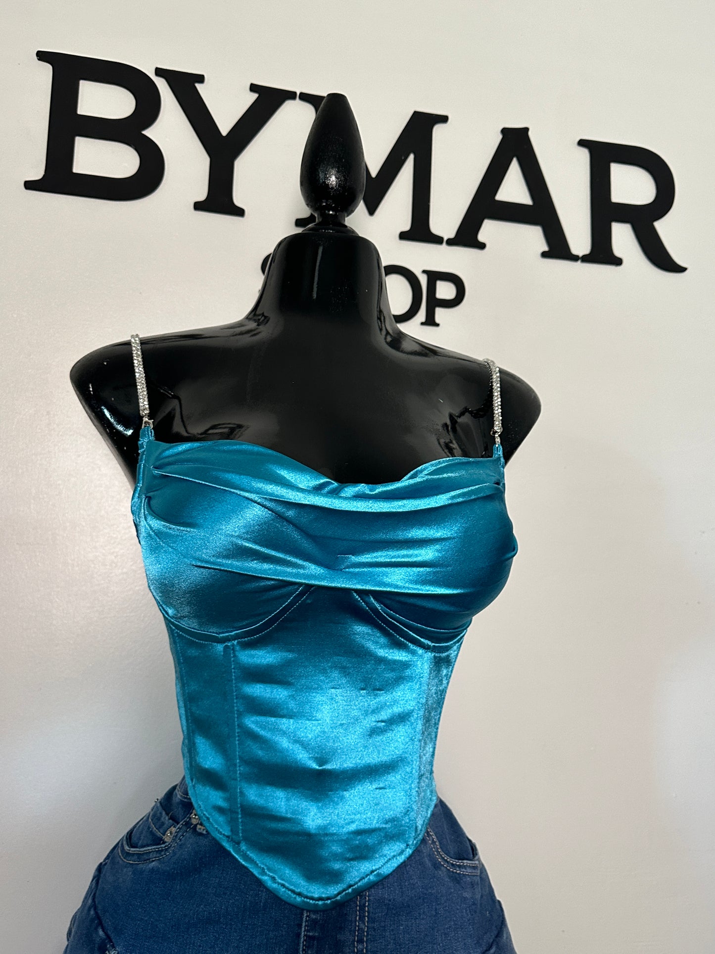 Satin corset crop top