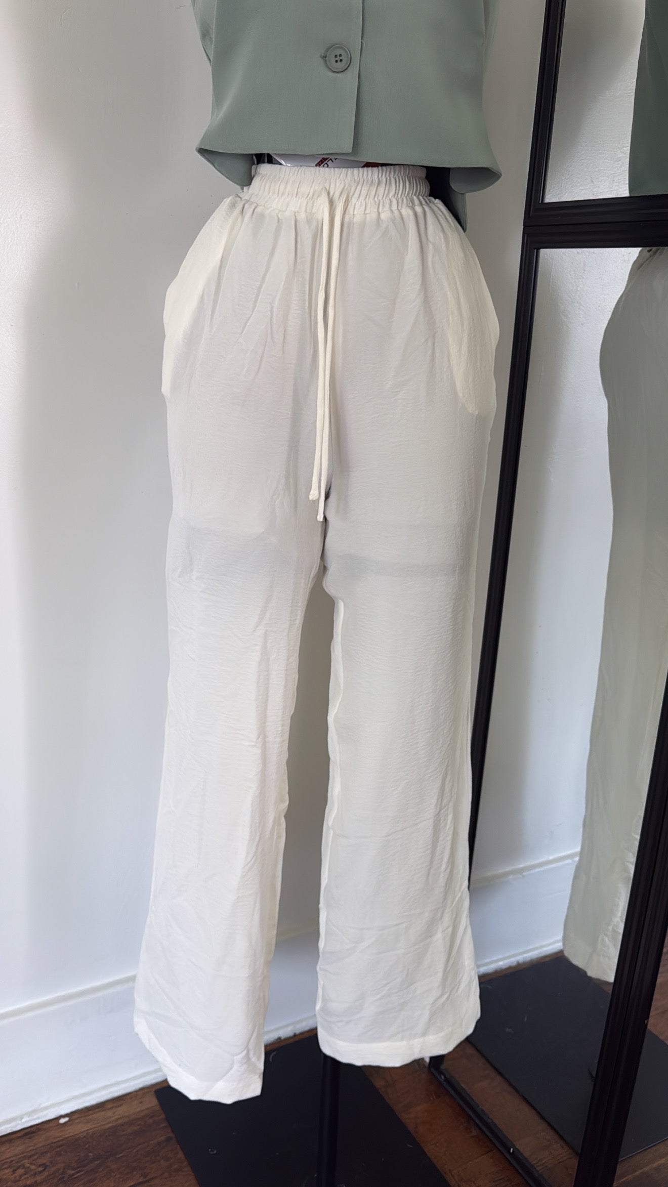 Wide leg woven pants