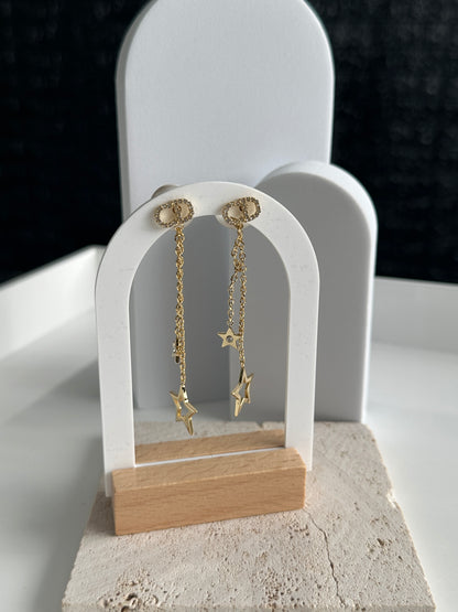 CD star earrings