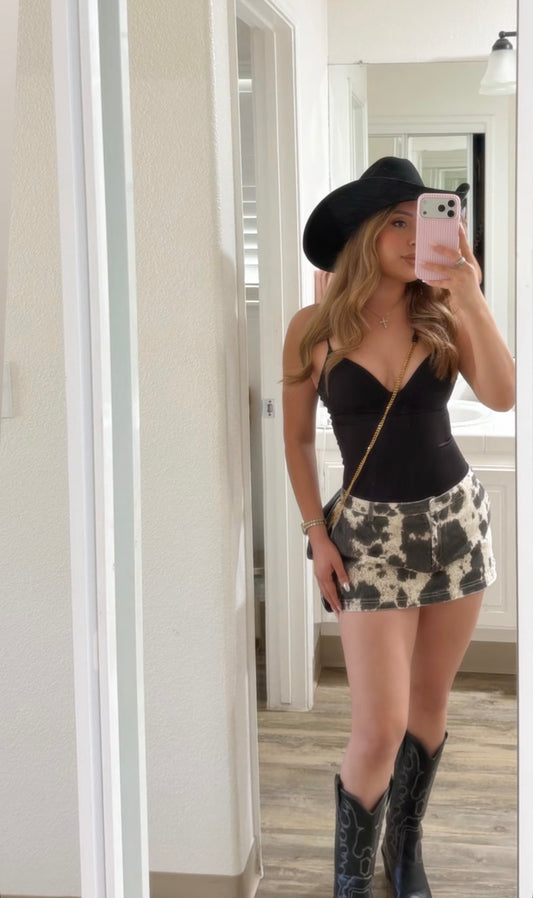 Cow print Skort