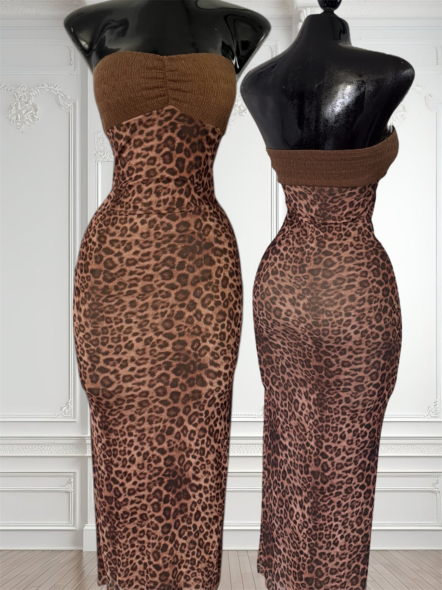 Animal print long dress