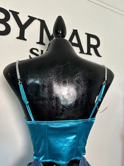 Satin corset crop top