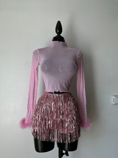 Falda pantalón de bola de discoteca