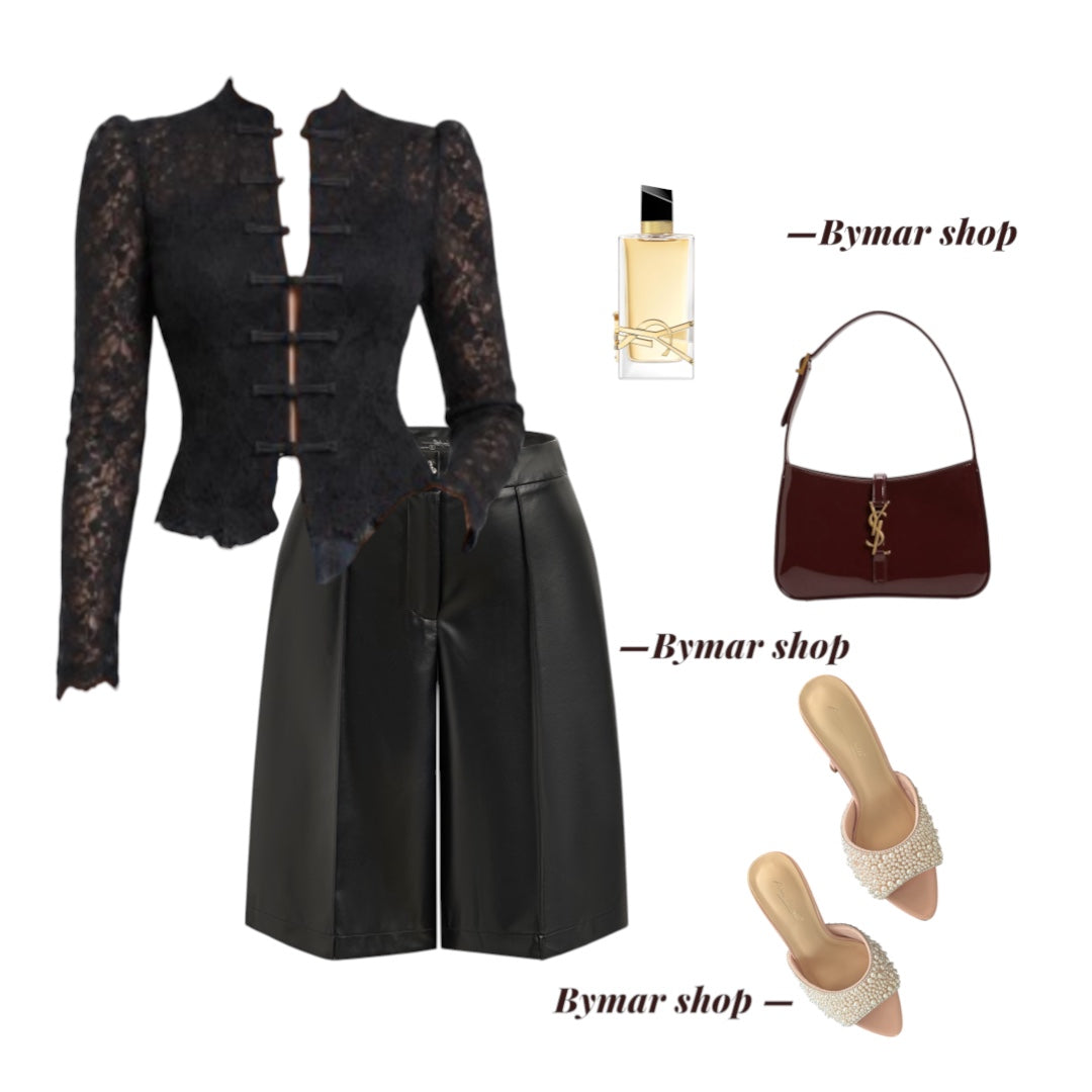 Miriam Lace top (black & white)