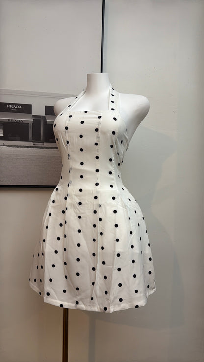 Halter polka dots dress