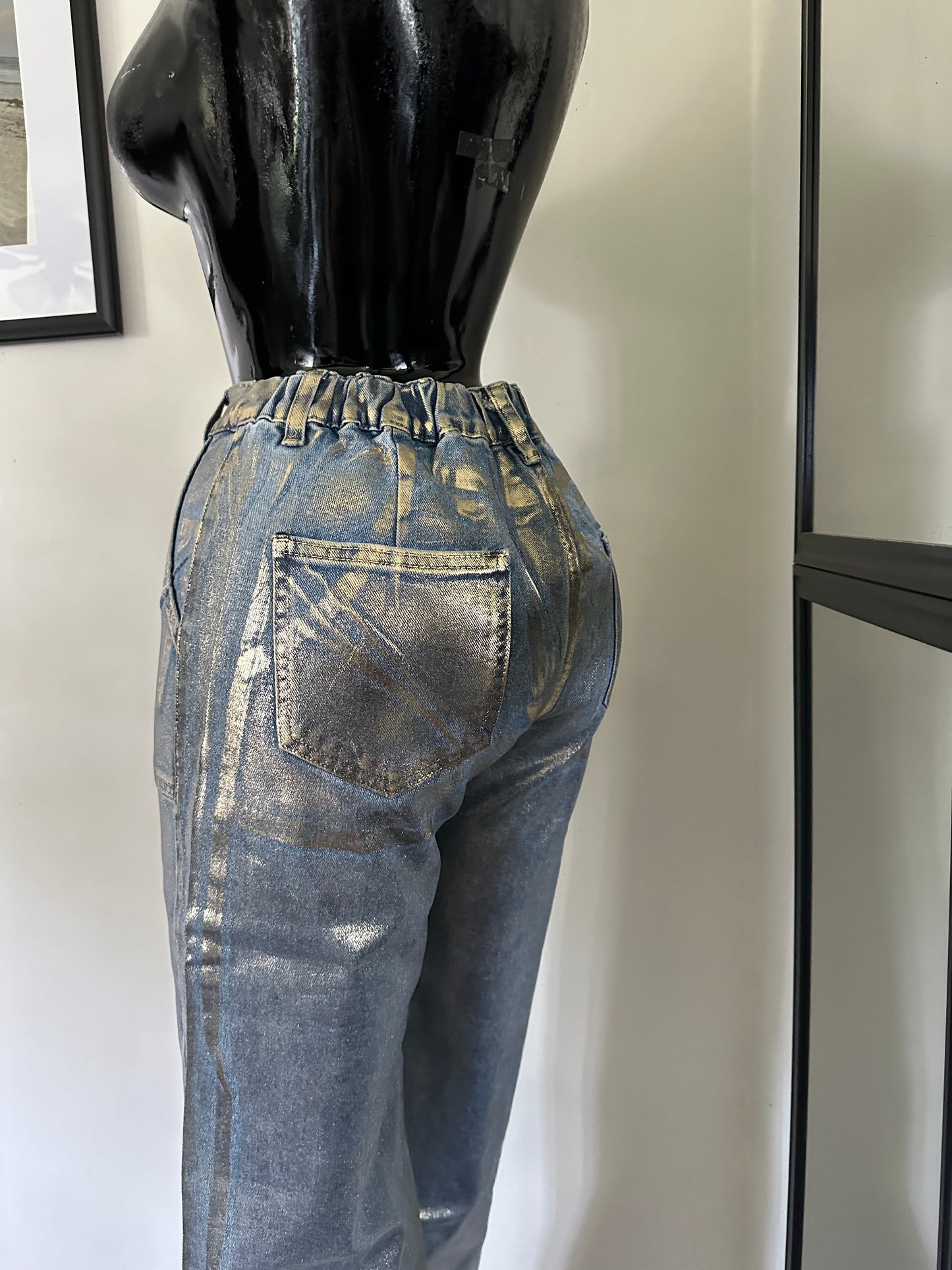 Conjunto oro + denim