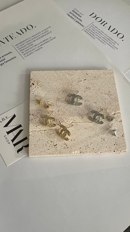 Carla earrings (silver & gold)