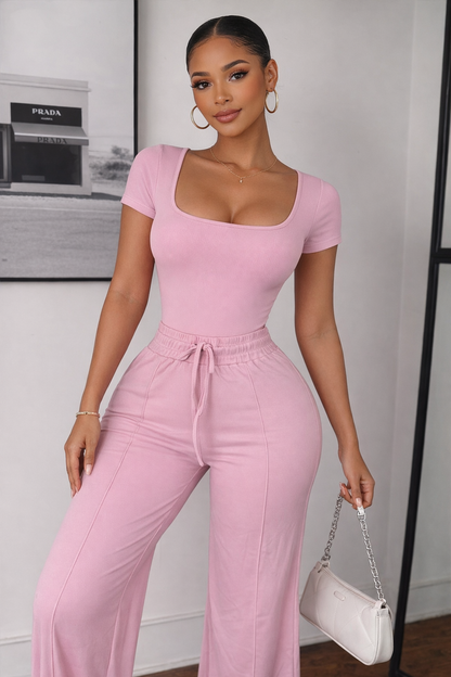 Muse Lounge Set (pink & black)
