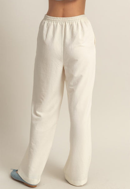 Wide leg woven pants