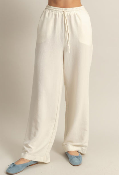 Wide leg woven pants