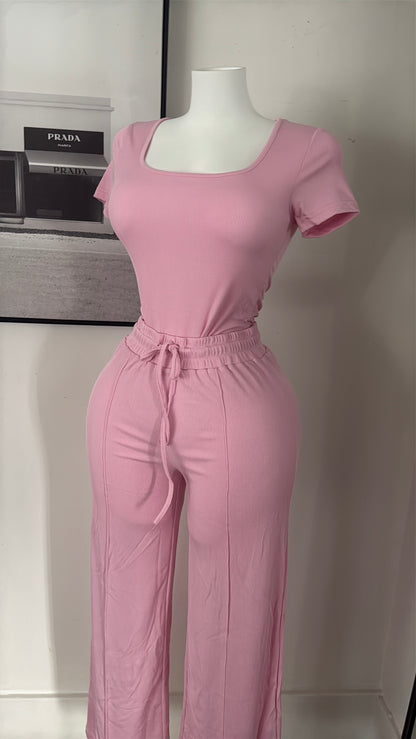 Muse Lounge Set (pink & black)