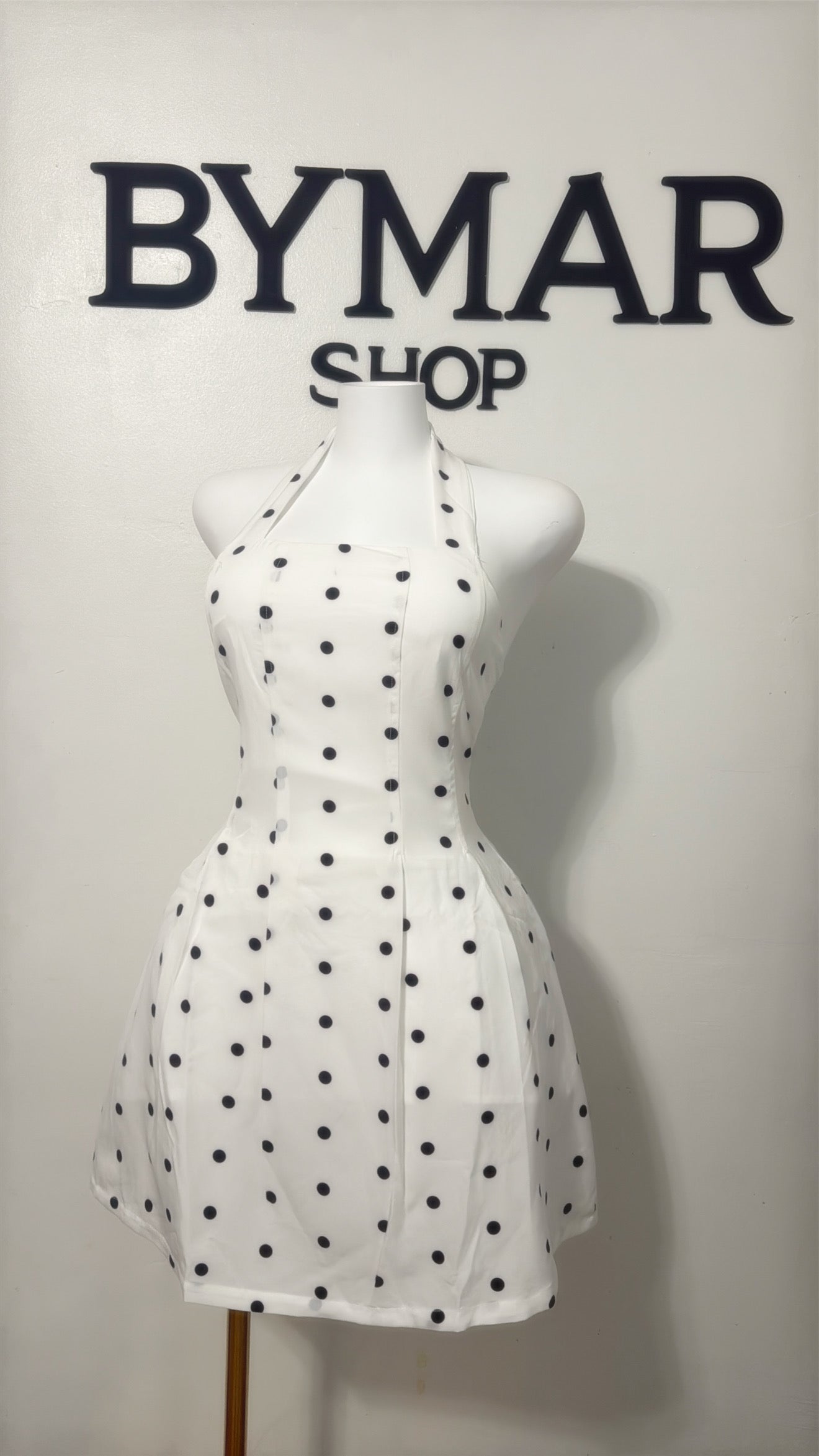 Halter polka dots dress