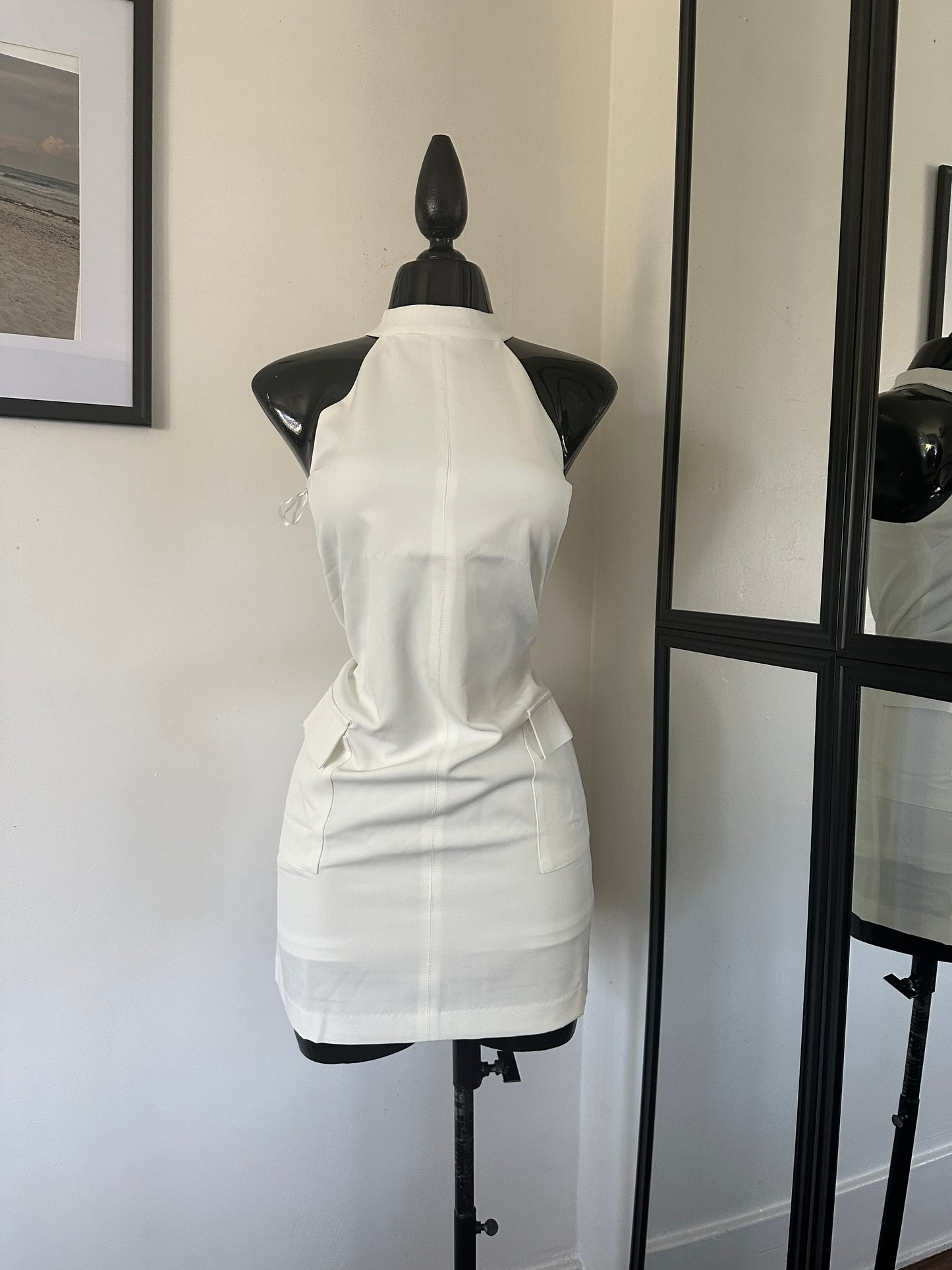 Solid halter neck dress