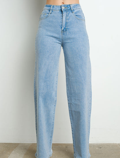 Rhinestone hotfix jeans
