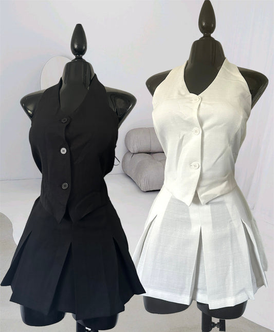 Solid pleated dress