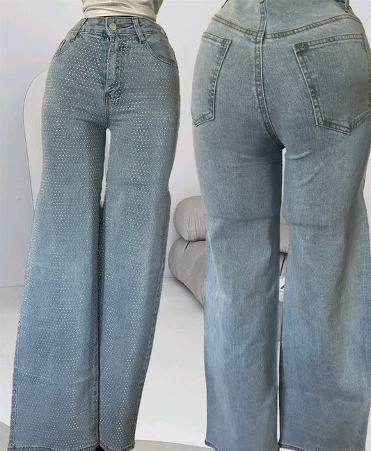 Rhinestone hotfix jeans