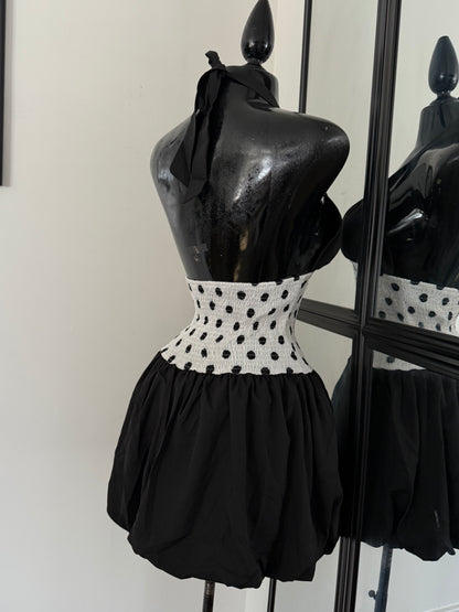 Halter dots casual dress