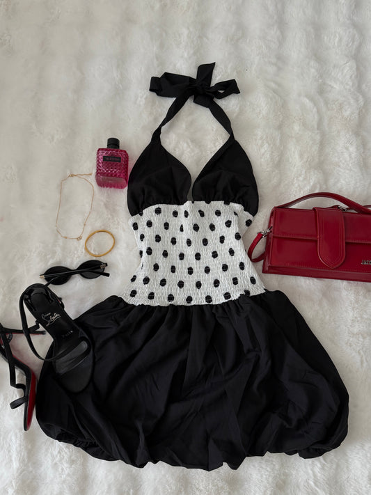 Halter dots casual dress