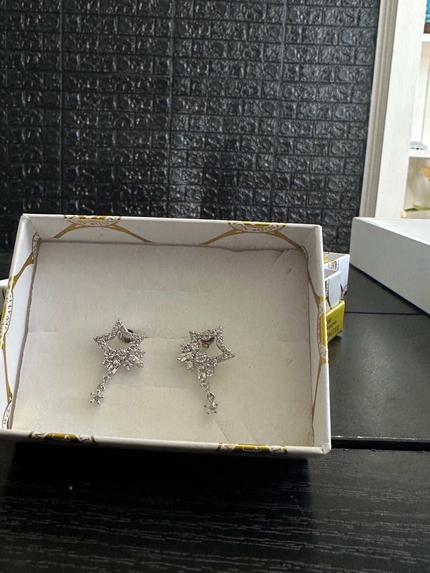 Crystal star earrings
