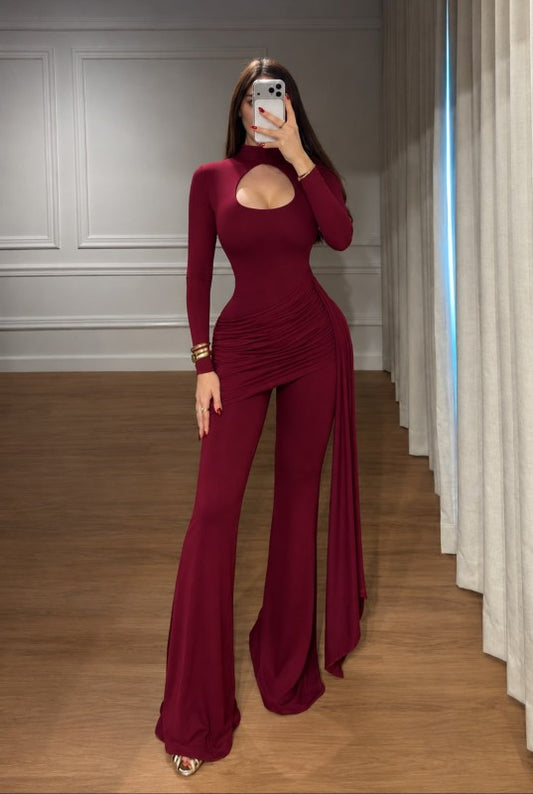 Mar romper (brown & Burgandy)